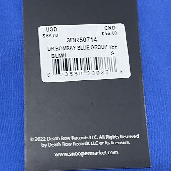 Dr. Bombay Shirt Mens Small BlueDeath Row Records Embroidered Band Tee Snoop Dog - Picture 8 of 10